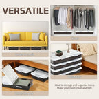 Beeveer 4 Pcs Plastic Under Bed Storage Container 31.5x15.8x5.2inch, Brown - Image 4