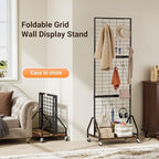 ELYKEN Foldable Grid Wall Panels, 5.7 x 2 FT Movable Gridwall Display Rack - Image 5