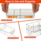REBECAT 4-Size Expandable Drawer Organizer 8 Pack Plastic Storage Bins - Image 6
