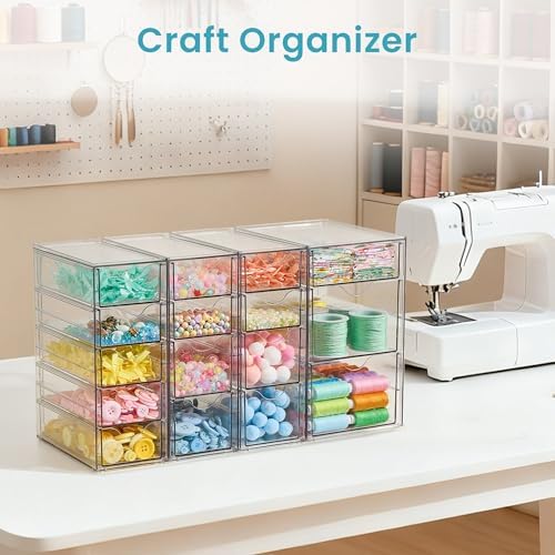 Vtopmart 4 Set Acrylic Desk Organizer with 16 Drawers for Office, Makeup - Image 5