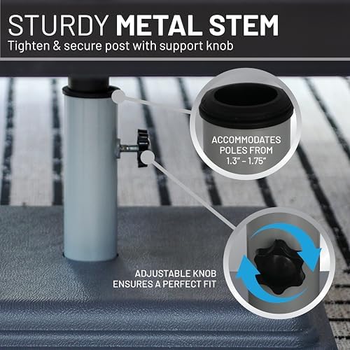 US Weight 40lb Outdoor Umbrella Base - Use with Patio Table - Grey - Image 4