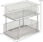 Sorbus Pull-Out Under Sink Organizer, Mesh Construction (Silver, 1 Pack) - Image 3