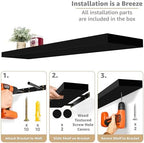 Sorbus Floating Shelves for Wall Storage (35 Inch, 2 Pack, Black) - Image 4
