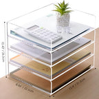 SANRUI Paper Organizer Letter Tray, 4-Pack Acrylic File Organizer, Clear - Image 2