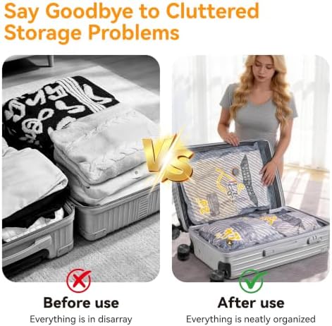 10-Pack Vacuum Bags for Travel with Wireless Rechargeable Pump | Carry-on Size Compression Packing Bags for Luggage & Suitcase, Space Saver for Clothes & Home Seasonal Storage, 3S Vacuum - Image 3