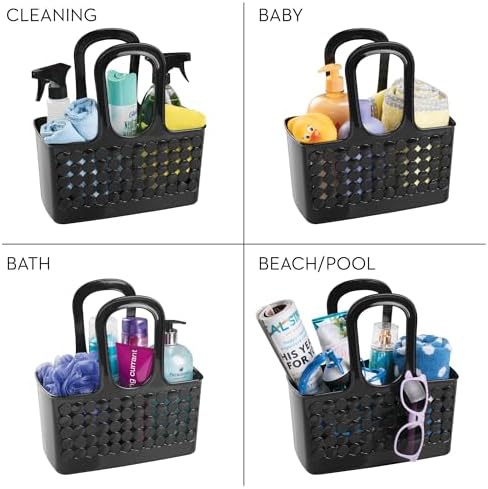 iDesign Portable Shower Tote Caddy, Black, Set of 3 - Image 7