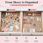 18 Pcs Clear Adjustable Drawer Organizer, 2-Size Desk Drawer Organizer Box, Acrylic Storage Bins for Makeup, Cosmetic, Kitchen Utensils, Bedroom Dressers Tool Organizer for Gadgets (18) - Image 7