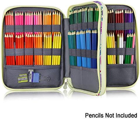 YOUSHARES 192 Slots Colored Pencil Case, Large Capacity Pencil Holder Pen Organizer Bag with Zipper for Prismacolor Watercolor Coloring Pencils, Gel Pens for Student & Artist (Color Alpaca) - Image 2