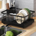 Dish Drying Rack for Kitchen Counter,Carbon Steel Sink Organization & Storage Essentials with Cutlery Holder (Black) by Unknown
