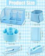 LXEVIHK Blue Desk Accessories 21-Piece Office Supplies Gift Set - Image 6