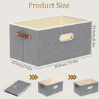 Yawinhe Collapsible Fabric Storage Bins,15.0x9.8x8.3in,Grey,6-Pack - Image 5