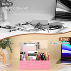 Wood Mail Organizer Countertop,Farmhouse Desk and Kitchen Countertop Storage, Letter Sorter, Desk Mail and Bill Organizer, Desktop File and Paper Holder (Pink) - Image 5