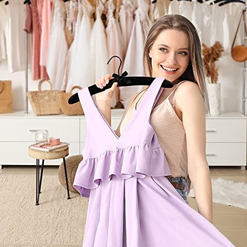 JS Hanger Padded Hanger for Sweaters - 17 Inch Extra Large Heavy Duty Satin Covered Coat Hangers No Shoulder Bump for Women Clothes, Sweaters, Dresses, Clothing, Weddings, Lingerie Pack of 10, Black - Image 6