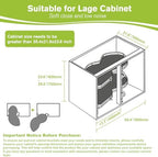 Blind Corner Cabinet Pull Out Organizer, Soft Close Swing Left Pull Out Cabinet Organizer 36inch, Corner Cabinet Lazy Susan for Corner Cabinet Blind Shelf, 2 Tiers Tray, Adjustable Height - Image 2