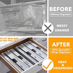 SpaceAid WrapNeat 2 in 1 Wrap Organizer with Cutter and Labels, Plastic Wrap, Aluminum Foil and Wax Bamboo Dispenser for Kitchen Storage Organization Holder for 12" Roll (Gray) - Image 2