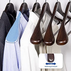 Nature Smile Luxury Mahogany Wooden Suit Hangers - 6 Pack - Wood Coat Hangers,Jacket Outerwear Shirt Hangers,Glossy Finish with Extra-Wide Shoulder, 360 Degree Swivel Hooks & Anti-Slip Bar with Screw - Image 3