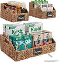 Best Choice Products Water Hyacinth Pantry Storage Baskets, Wicker Baskets w/Built-in Handles, Handwoven Shelf Baskets for Organizing, Pantry Organizers and Storage, 3-Pack - Chestnut by BestChoiceProducts
