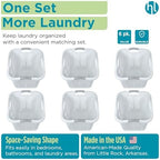 Home Logic 2 Bushel Plastic Laundry Basket Lamper, Large Laundry Hamper with Handles, Ventilated Clothes Organizer for Bedroom Bathroom Closet, 6 Pack, White - Image 6