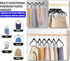 GVTECH Velvet Hangers with Clips, [24 Pack] Metal Clip Hangers for Pants - Notched Skirt Hangers for Pants, Skirts, Suit, Dresses & Shirts 360° Swivel Hook, Non Slip Felt Hanger (White, 24 Pack) - Image 6