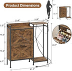 HIGDBFE Shoe Cabinet with 2 Flip Drawers and Coat Rack, 41.3" W - Image 2