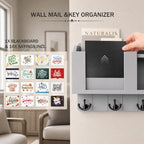 Rebee Vision Key Holder Wall Mount with Mail Organizer for Entryway, Gray - Image 4