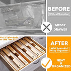 SpaceAid WrapNeat 3 in 1 Wrap Dispenser with Cutter and Labels, SpaceAid Bag Storage Organizer for Kitchen Drawer, (4 Pack) - Image 2