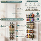 6-Tier Over The Door Organizer Metal Spice Rack Hanging Storage Pantry Organizer with Adjustable 6 Baskets, Space-Saving Behind Door Shelf for Kitchen, Bathroom, Laundry Room, Black - Image 4