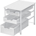 Simple Houseware 3 Tier White Alloy Steel Sliding Basket Organizer Drawer Cabinet by SimpleHouseware