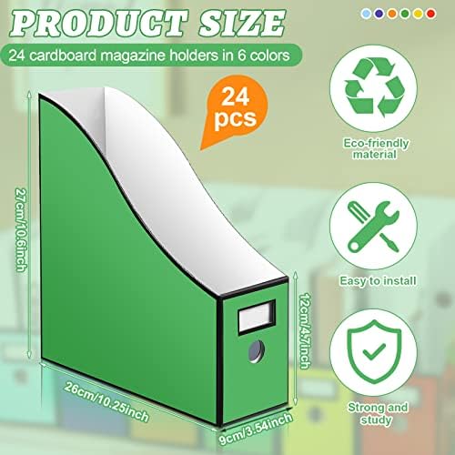 BBTO 24 Pcs Cardboard Magazine File Holder for School - Image 2