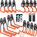 18 Pack Heavy Duty Garage Hooks, Utility Wall Mounted Storage System, with Anti-Slip Coating Hanger, for Hanging Power and Garden Tools, Ladders, Bikes, Ropes and Bulk Items by LUPYJI
