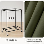 StorageWorks 2 Section Laundry Hamper, 100L Green Sorter Cart with Wheels - Image 5