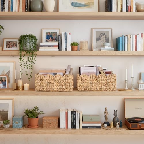 StorageWorks Wicker Baskets for Nursery, Water Hyacinth Scalloped Baskets - Image 7