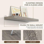 RICHFOCUS 36Inch Floating Shelves for Wall 2Pack, Grey, 8" Deep - Image 6