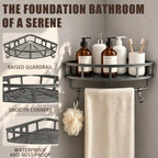 Shower Caddy Hanging 3 Pack, Rustproof Adhesive Corner Shower Shelves - Image 3