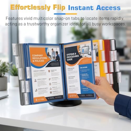 20‑Pocket Desktop Reference Organizer, Desktop Document Holder Stand - Image 6