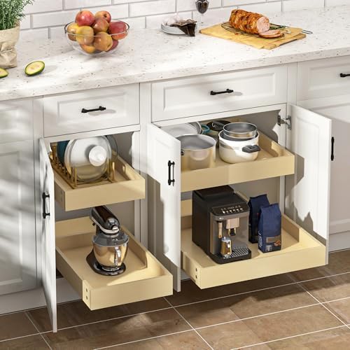 WelFurGeer Heavy-Duty Plywood Pull-Out Cabinet Drawers, 23" W x 22" D Pull Out Drawer for Cabinet, Smooth Slide-Out Shelves for Kitchen Cabinets, Durable Pullout Drawers for Home Kitchen Organization - Image 2