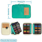 YOUSHARES 200 + 16 Slots Pencil Case & Extra Pencil Layer Holder - Bundle for Prismacolor Watercolor Pencils, Crayola Colored Pencils, Marco Pens and Cosmetic Brush (216 slots Green) - Image 4