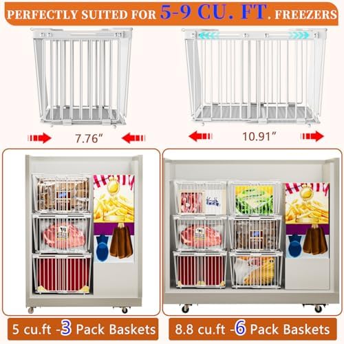 Large Freezer Organizer Bins for 5 to 9 Cu.Ft,6Pack , Leak-Proof Bottom - Image 5