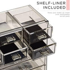 Sorbus Makeup Organizer, 7-Drawer Acrylic 2-Piece Set (Black Jewel) - Image 6
