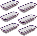 Buyer Star Stainless Steel Cutlery Drawer Organizer Pack of 6, Purple Mesh Storage Baskets with 4 Triangle Racks, Stackable Utensil Holder for Holding Flatware Kitchen Utensil by BuyerStar
