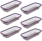 Buyer Star Stainless Steel Cutlery Drawer Organizer Pack of 6, Purple Mesh Storage Baskets with 4 Triangle Racks, Stackable Utensil Holder for Holding Flatware Kitchen Utensil by BuyerStar
