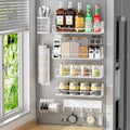 Magnetic Spice Rack for Refrigerator,8 Pack Magnetic Fridge Shelf, Moveable Spice Organizer with Hook Rack, Paper Towel Holder, Utensil Holder,cup lid holder, Super Magnetic Rack Set (White) by IYEBAU