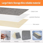 Linen Folding Storage Bins, 3 Pack Large Storage Baskets, Washable, Clothing Storage Bins with Handle, Closet Organizer for Storage Sweater,Sheets(dark grey, 18½"x13½x8½) - Image 3