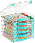 Vtopmart 6 Pack Board Game Storage with Handle and Snap-Tight Latch Lid by Vtopmart