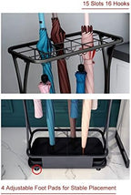 GeLive Umbrella Holder Entryway Umbrella Display Stand Rack Umbrella Container Cane Rack Walking Stick Stand Golf Club Organizer Metal Home Office Patio Decor Indoor Outdoor Stored 31 Umbrellas - Image 3