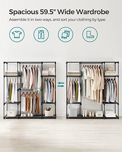 SONGMICS Portable Closet, Freestanding Closet Organizer, Clothes Rack - Image 3