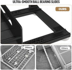 Under Sink Organizer Upgrade To Professional Rails,2-Tier Dual Pull Out Cabinet Storage,Height Adjustable Slide Out Drawers For Bathroom Kitchen,2 Pack-14.5" Dx12.8-16.9" H,Black - Image 3
