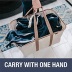 CleverMade Collapsible Laundry Baskets, 50L LUXE Tote 2 Pack, Cream - Image 3