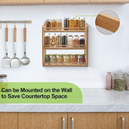3 Tier Bamboo Spice Rack Wall Mount or Countertop,Spice Organizer - Image 4