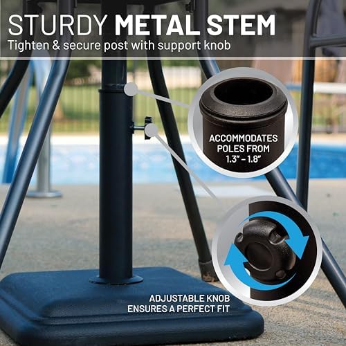 US Weight 26lb Outdoor Umbrella Base - Use with Patio Table - Black - Image 4